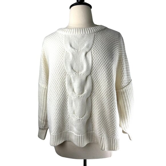 Fisherman Cottage Coastal J.Crew Cable Knit Balloon Sleeve Sweater, Women's 2X - Picture 10 of 13